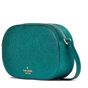 Kate Spade WICKED Glitter Emerald City
Green Oval Crossbody Bag  LIKE NEW